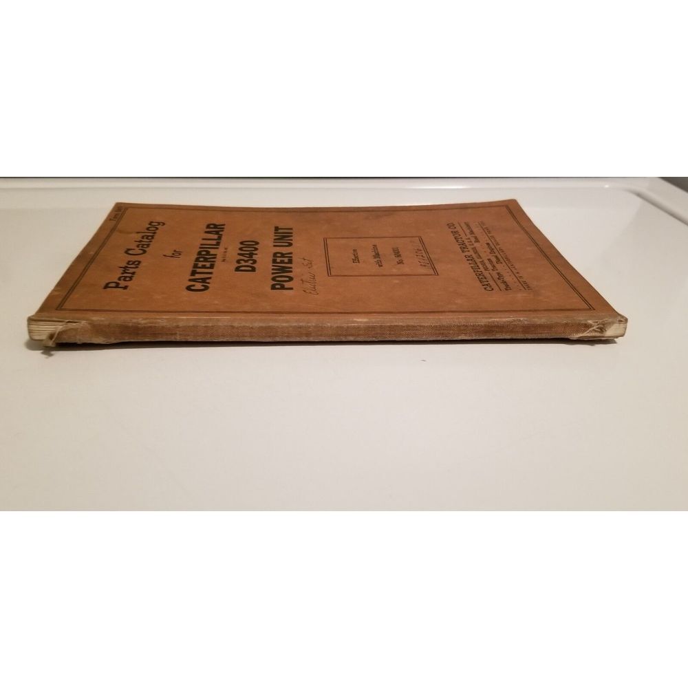 Vintage Original Sept 1939 Caterpillar D3400 Power Unit Parts Catalog Form 5449 - Picture 3 of 8